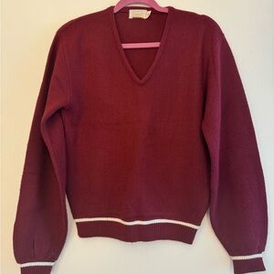 1960’s Brent Montgomery Ward Size S Wine-colored Men’s  Sweater Vintage